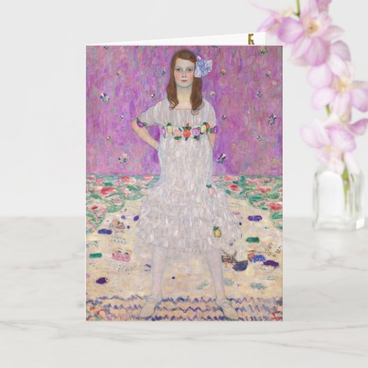 Carte Portrait de Klimt Mada Primavesi restauré (Orchidée)