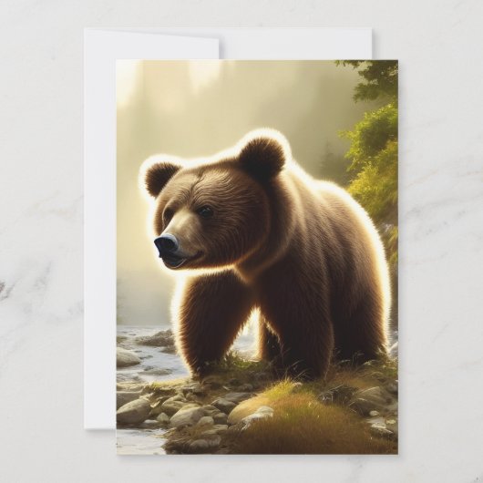 Carte Portrait de la faune de l'ours Brown (Devant)