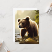 Carte Portrait de la faune de l'ours Brown (Devant/Arrière en situation)