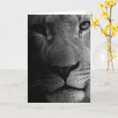 Carte Portrait de lion de leadership motivationnel noir  (Fleur jaune)