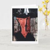 Carte Portrait de Madame Pompadour, Modigliani (Fleur jaune)