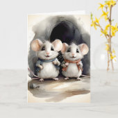 Carte Portrait de meilleurs amis souris mignonnes amis V (Fleur jaune)