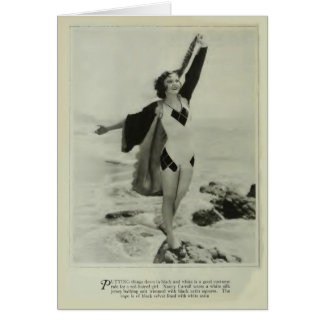 Carte portrait de Nancy Carroll 1929 en maillot de