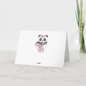 Carte Portrait de panda avec des fleurs Sakura (Dos)