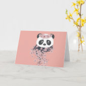 Carte Portrait de panda avec des fleurs Sakura (Fleur jaune)