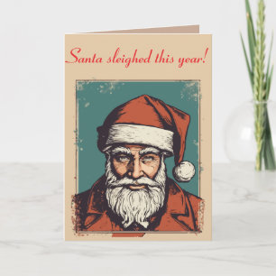 Carte Portrait de Père Noël Art de la culture pulp