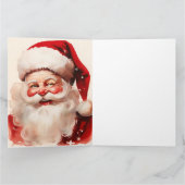 Carte Portrait de Père Noël vintage (Intérieur)