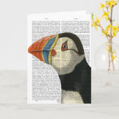 Carte Portrait de Puffin (Fleur jaune)