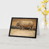 Carte Portrait de Rhinocéros (Fleur jaune)