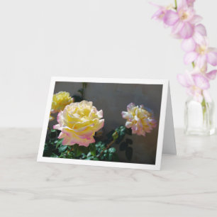 Carte Portrait de roses jaunes et roses
