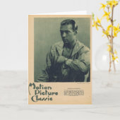 Carte Portrait de Rudolph Valentino (Fleur jaune)