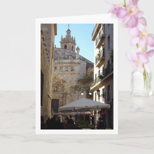 Carte Portrait de rue de Valence, Espagne (Orchidée)