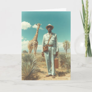 Carte Portrait de safari stylisé Girafe Paysage désertiq