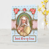 Carte Portrait de Saint-Rose revêtu de Rose (M 024a) (Fleur jaune)