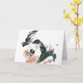 Carte Portrait de Terrier tibétain (Fleur jaune)
