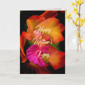 Carte Portrait d'orchidée Cattleya pour la fête des mère (Fleur jaune)