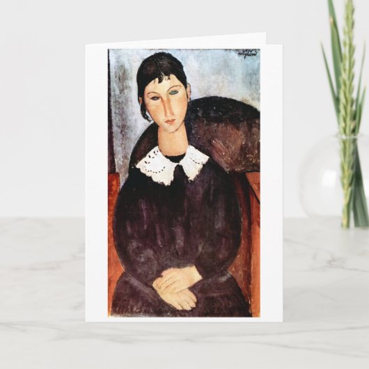 Carte Portrait du col blanc, Modigliani (Devant)