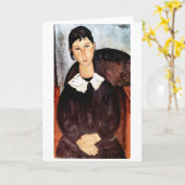 Carte Portrait du col blanc, Modigliani (Fleur jaune)