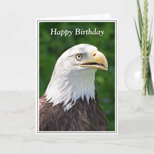 Carte Portrait d'un aigle à tête blanche Joyeux annivers (Devant)