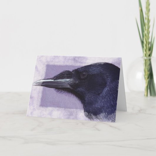 Carte Portrait d'un Corvid Raven amateurs Art Design (Devant)