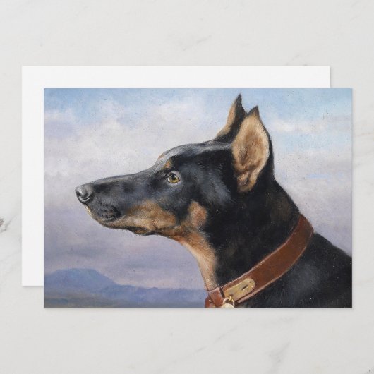 Carte Portrait d'un Doberman | Carl Reichert (Devant / Derrière)