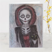 Carte Portrait d'un fantôme, Halloween (Fleur jaune)