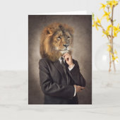 Carte Portrait d'un lion (Fleur jaune)