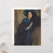 Carte Portrait d'une dame en bleu (Raimundo de Madrazo) (Devant/Arrière en situation)