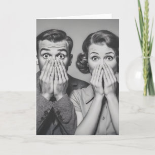Carte Portrait en couple rétro choqué