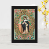 Carte Portrait encadré de Saint Rose de Lima (K 48) (Fleur jaune)