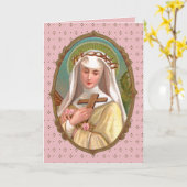 Carte Portrait encadré de Saint Rose de Lima (M 024b) (Fleur jaune)