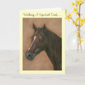 Carte portrait équin de cheval de brun de jument de (Fleur jaune)