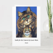 Carte Portrait Famille Chat vintage (Dos)