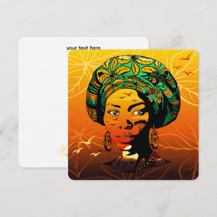 Carte Portrait féminin africain avec coucher de soleil