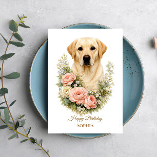 Carte Portrait Floral Labrador