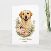 Carte Portrait Floral Labrador (Devant)