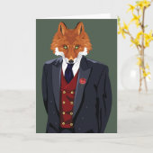 Carte Portrait Foxy (Fleur jaune)