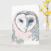 Carte Portrait génial de hibou (Fleur jaune)