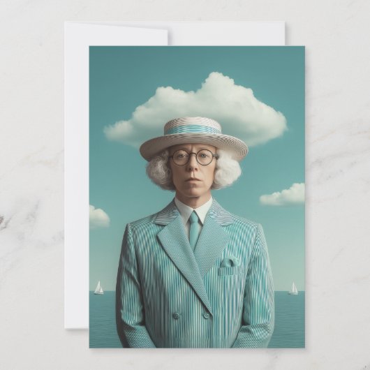 Carte Portrait Gentleman Surreal Seaside (Devant)