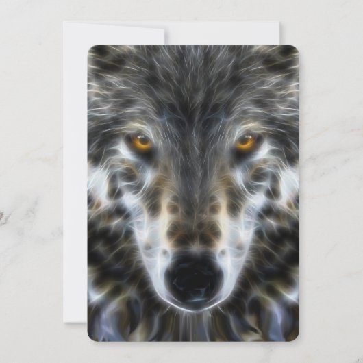 Carte Portrait inspirant du Wolf de Woodland (Devant)