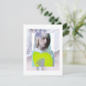 Carte Portrait jeune fille pastel fluo collage numérique (Debout devant)