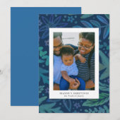 Carte Portrait Joyeuses Fêtes de Botanique Bleue (Devant / Derrière)