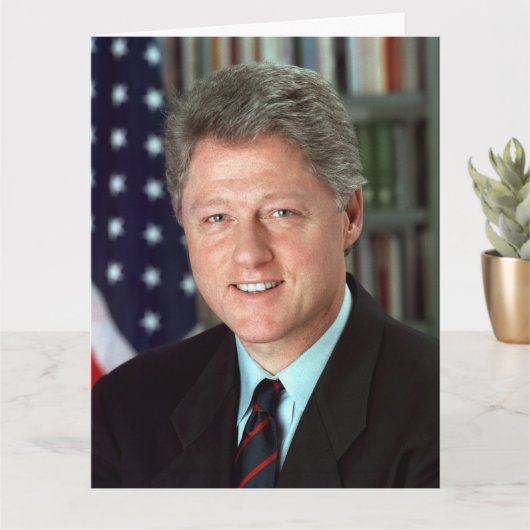 Carte Portrait officiel du président Bill Clinton Annive (Petite plante)