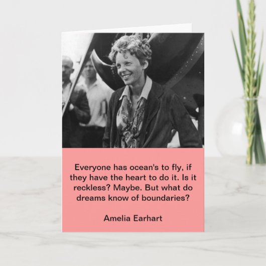 Carte Portrait photo Vintage d'Amelia Earhart (Devant)