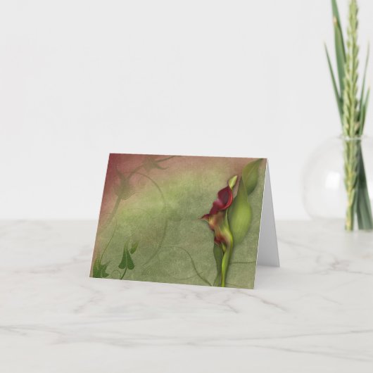 Carte Portrait "rouge " #4 du zantedeschia de (Devant)