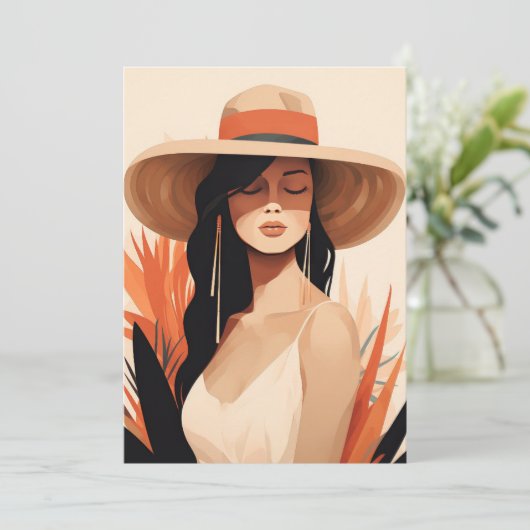 Carte Portrait Serene Boho (Debout devant)