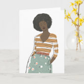 Carte Portrait Vignette de mode (Fleur jaune)