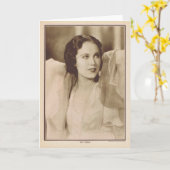 Carte Portrait vintage de Fay Wray 1930 (Fleur jaune)