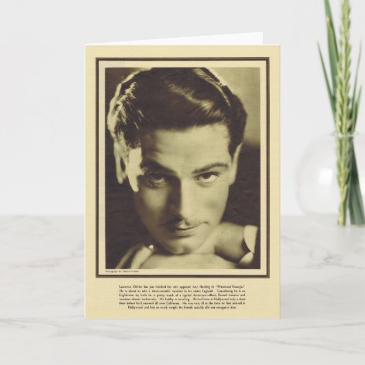 Carte Portrait vintage Laurence Olivier (Devant)