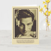 Carte Portrait vintage Laurence Olivier (Fleur jaune)
